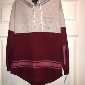 Maroon and Gray Hoodie